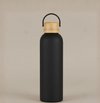 750 ml Bamboo Lid Stainless Steel Water Bottle, Double Wall Vacuum Insulated, BPA Free Leakproof Eco Friendly Reusable Bottle – Black