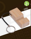 Bamboo Keychain With Mobile Stand