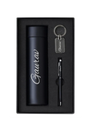 Personalized Bottle Pen Keychain Gift Set | Name Engraved Stainless Steel Flask with Metal Keychain & Pen | Best for Diwali Gift, Corporate Gifting, Office, Home, Etc
