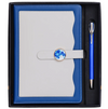Premium White Notebook & Black Pen Gift Set with Marble Clasp Executive Stationery